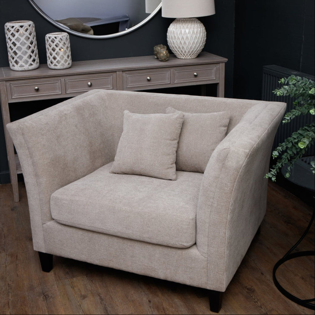 HILL INTERIORS Vesper Taupe Cushion Back Snuggle Chair 2