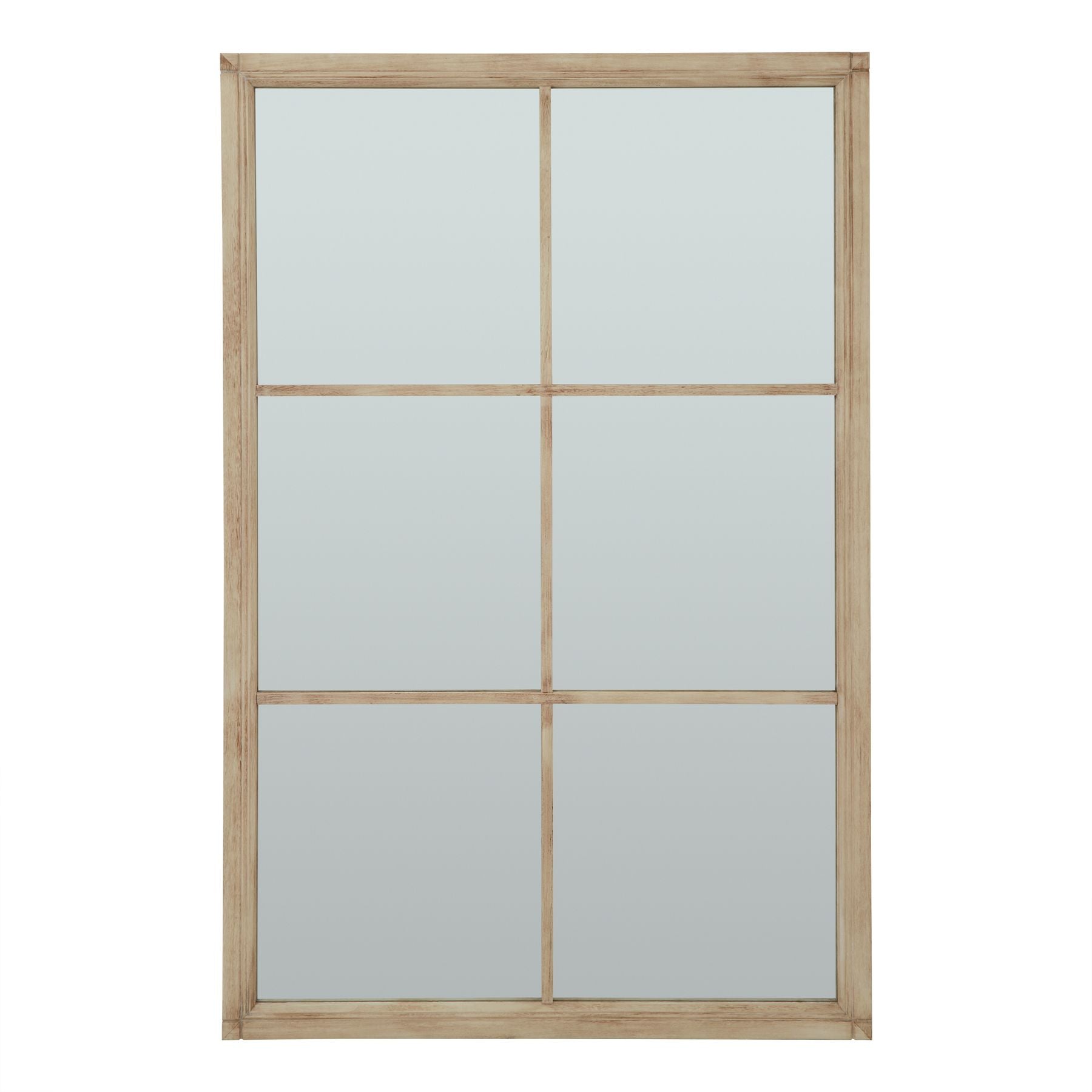 HILL INTERIORS Washed Wood XL Window Mirror, 170x112 cm 1