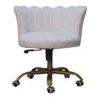 ARTISAN FURNITURE Handcrafted White Boucle Swivel Chair/Desk Chair, B-Corp Certified (LAST ONE!) - Regina Luxury Interiors