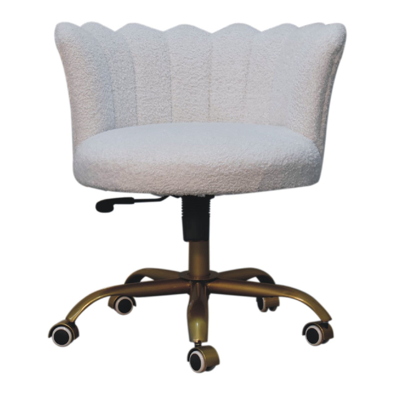 ARTISAN FURNITURE Handcrafted White Boucle Swivel Chair/Desk Chair, B-Corp Certified (LAST ONE!) - Regina Luxury Interiors