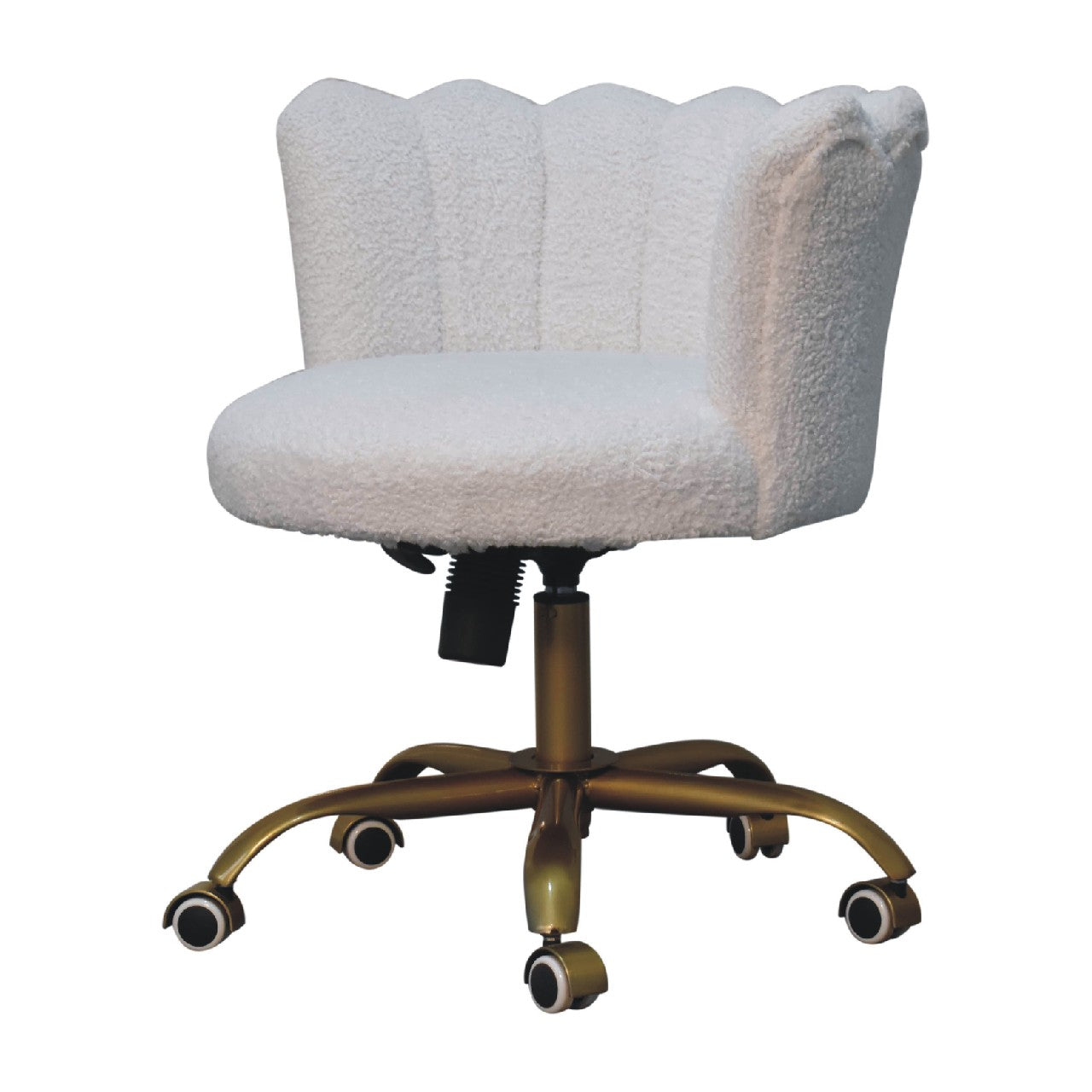 ARTISAN FURNITURE Handcrafted White Boucle Swivel Chair/Desk Chair, B-Corp Certified (LAST ONE!) - Regina Luxury Interiors
