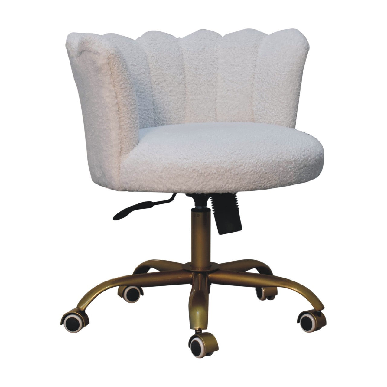 ARTISAN FURNITURE Handcrafted White Boucle Swivel Chair/Desk Chair, B-Corp Certified (LAST ONE!) - Regina Luxury Interiors