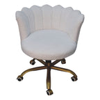 ARTISAN FURNITURE Handcrafted White Boucle Swivel Chair/Desk Chair, B-Corp Certified (LAST ONE!) - Regina Luxury Interiors