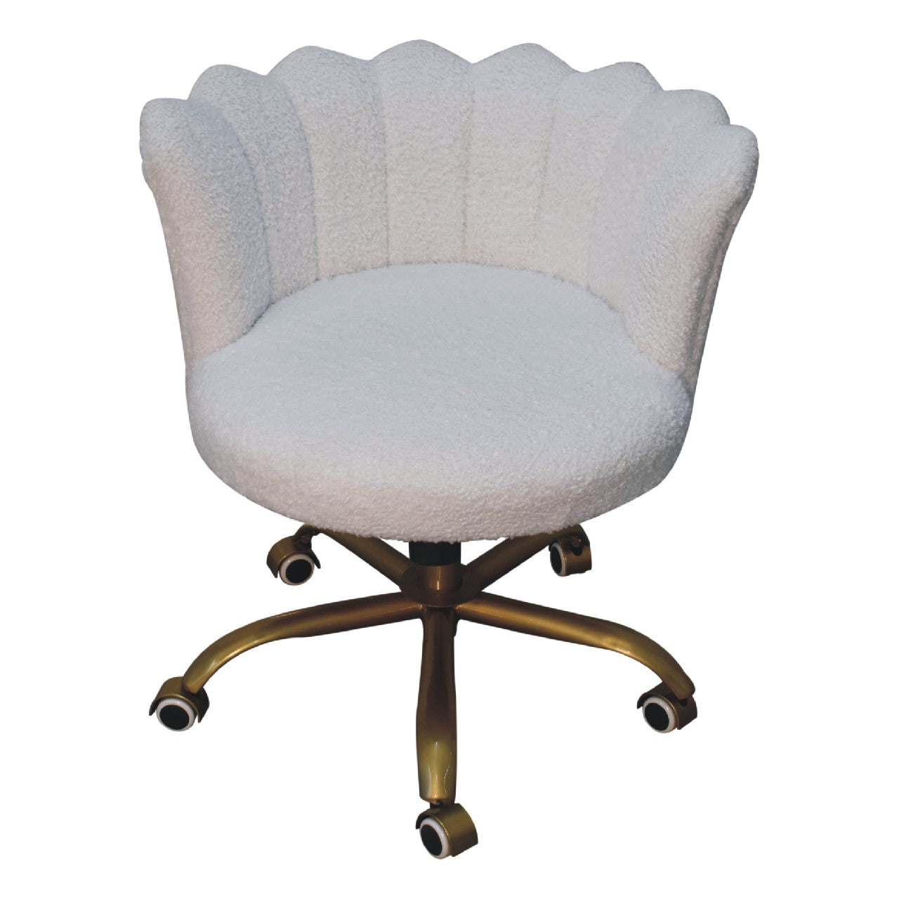 ARTISAN FURNITURE Handcrafted White Boucle Swivel Chair/Desk Chair, B-Corp Certified (LAST ONE!) - Regina Luxury Interiors