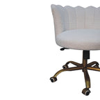 ARTISAN FURNITURE Handcrafted White Boucle Swivel Chair/Desk Chair, B-Corp Certified (LAST ONE!) - Regina Luxury Interiors