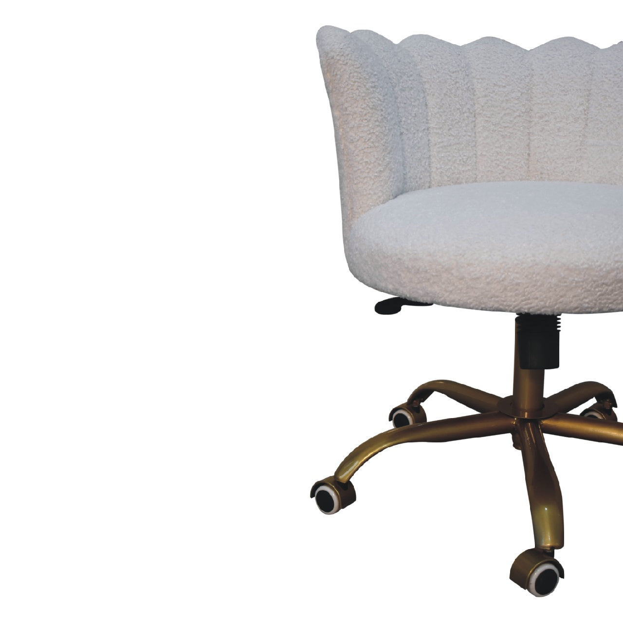 ARTISAN FURNITURE Handcrafted White Boucle Swivel Chair/Desk Chair, B-Corp Certified (LAST ONE!) - Regina Luxury Interiors