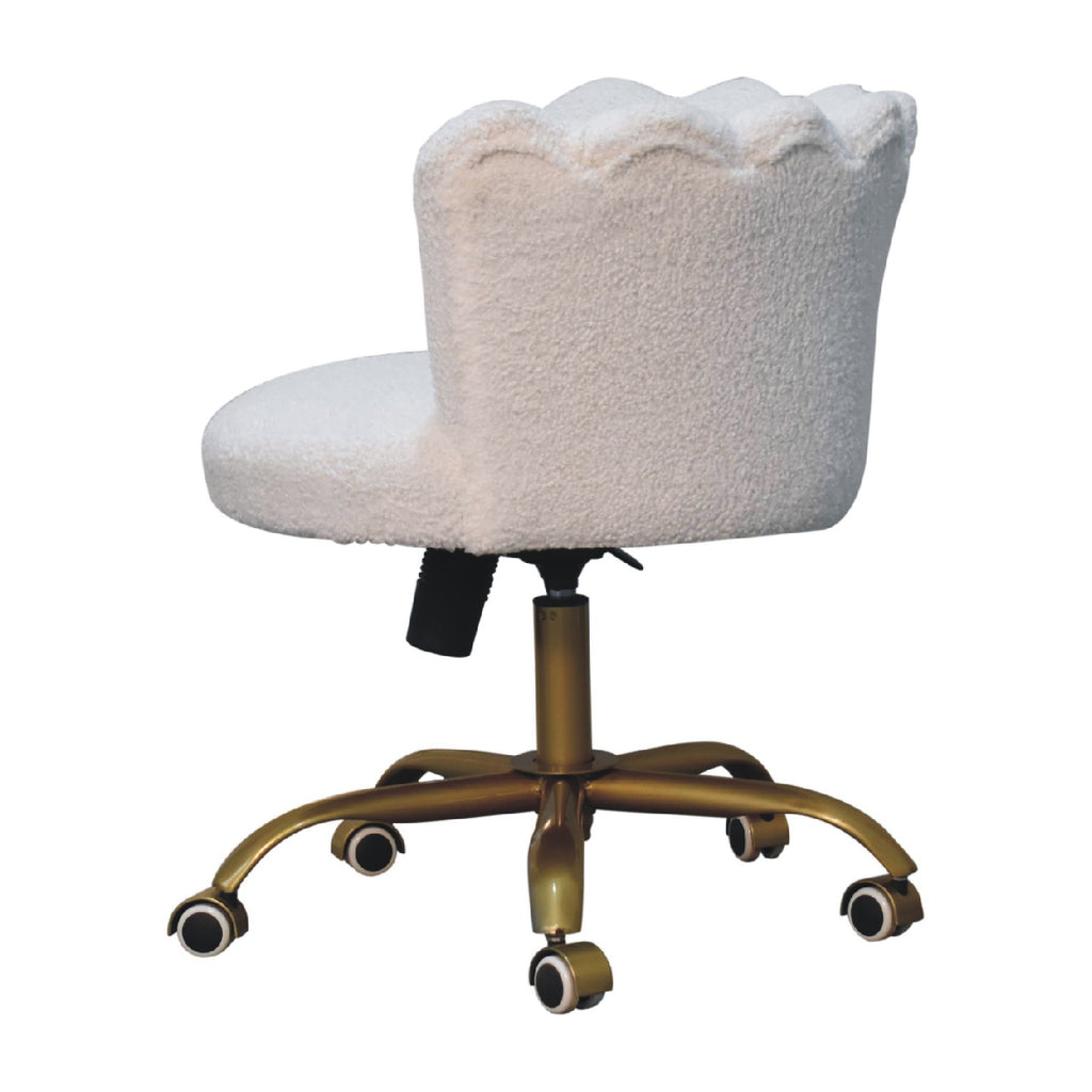 ARTISAN FURNITURE Handcrafted White Boucle Swivel Chair/Desk Chair, B-Corp Certified (LAST ONE!) - Regina Luxury Interiors