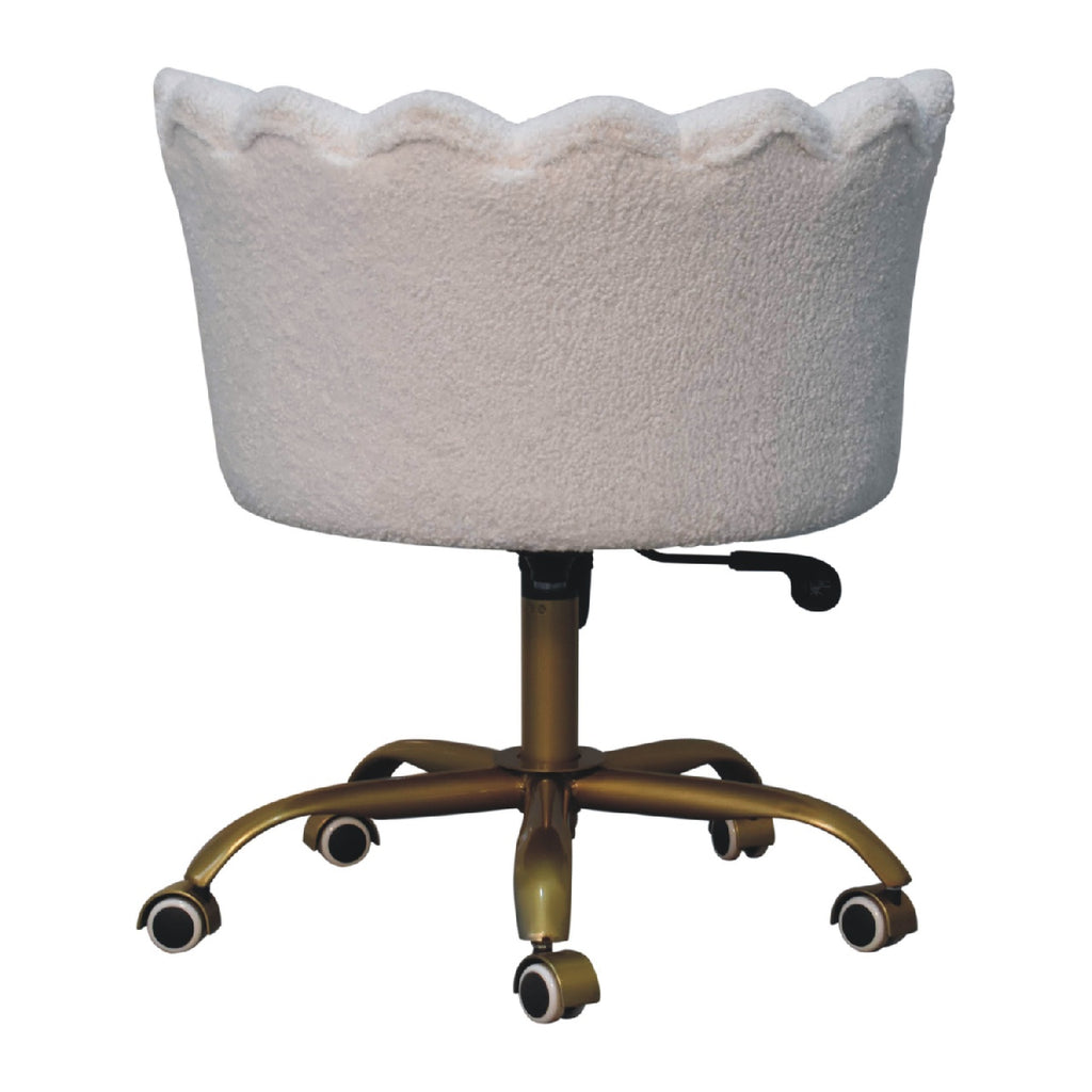 ARTISAN FURNITURE Handcrafted White Boucle Swivel Chair/Desk Chair, B-Corp Certified (LAST ONE!) - Regina Luxury Interiors