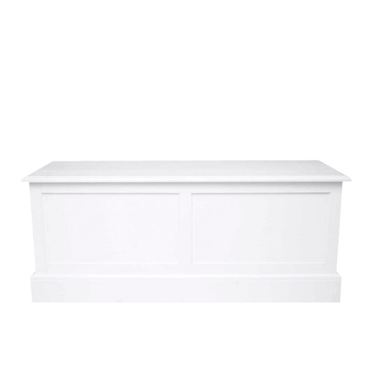 LAURA ASHLEY Ashwell Cotton-White Blanket Box Storage Chest in Sturdy Wood