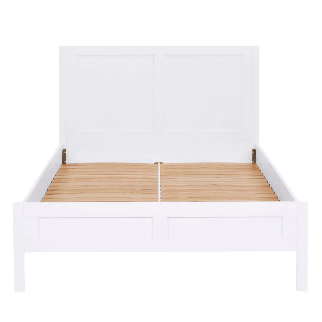 LAURA ASHLEY Ashwell Cotton-White Double Bed Frame in Sturdy Wood