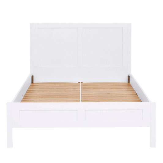 LAURA ASHLEY Ashwell Cotton-White Double Bed Frame in Sturdy Wood