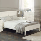 LAURA ASHLEY Ashwell Cotton-White Double Bed Frame in Sturdy Wood