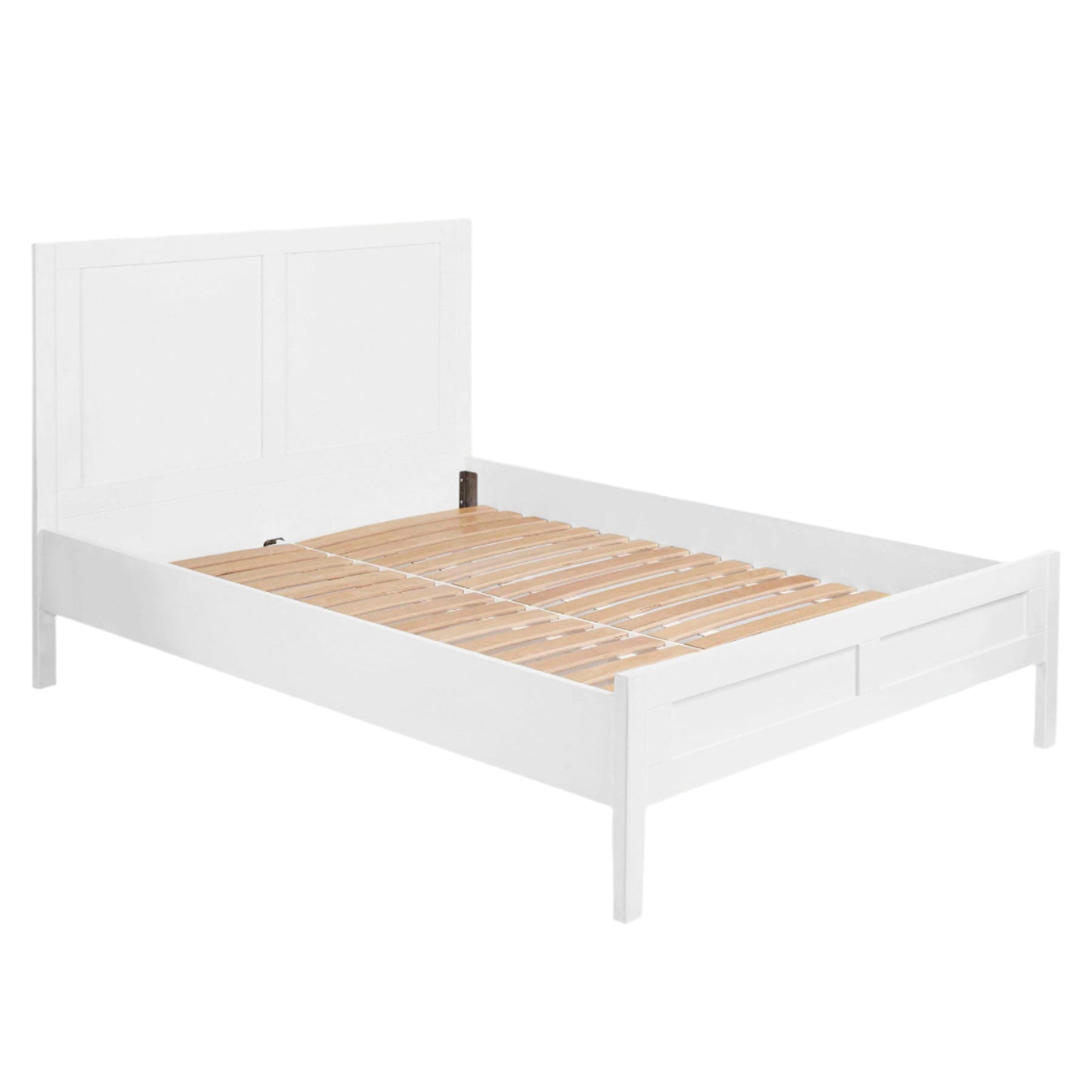 LAURA ASHLEY Ashwell Cotton-White Double Bed Frame in Sturdy Wood