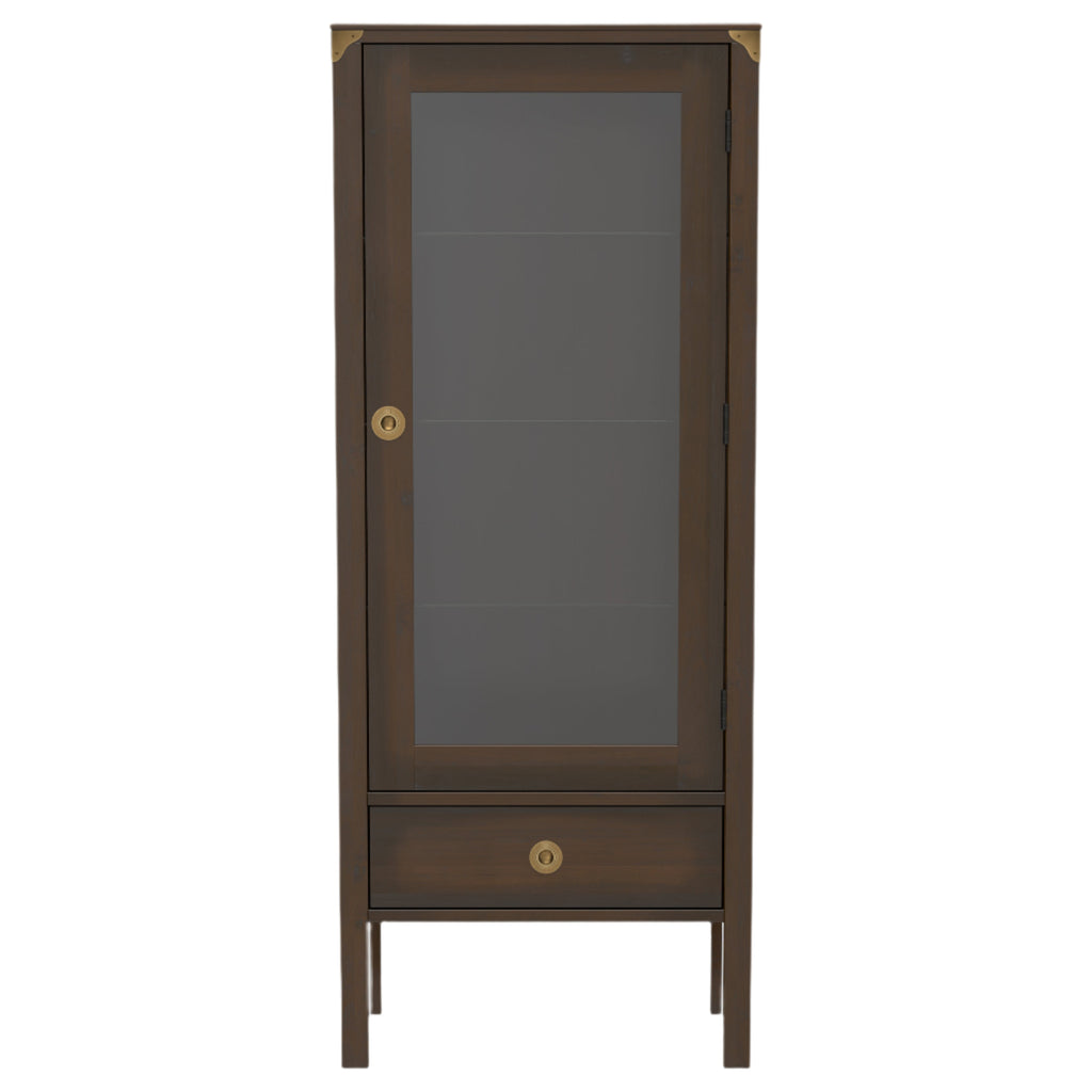 LAURA ASHLEY Balmoral 1-Door 1-Drawer Dark Chestnut Display Unit in Birch