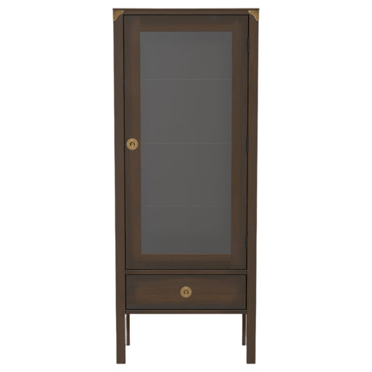 LAURA ASHLEY Balmoral 1-Door 1-Drawer Dark Chestnut Display Unit in Birch