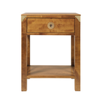LAURA ASHLEY Balmoral 1-Drawer Honey Side Table in Birch