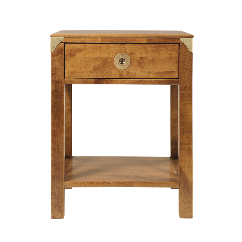 LAURA ASHLEY Balmoral 1-Drawer Honey Side Table in Birch