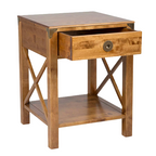 LAURA ASHLEY Balmoral 1-Drawer Honey Side Table in Birch