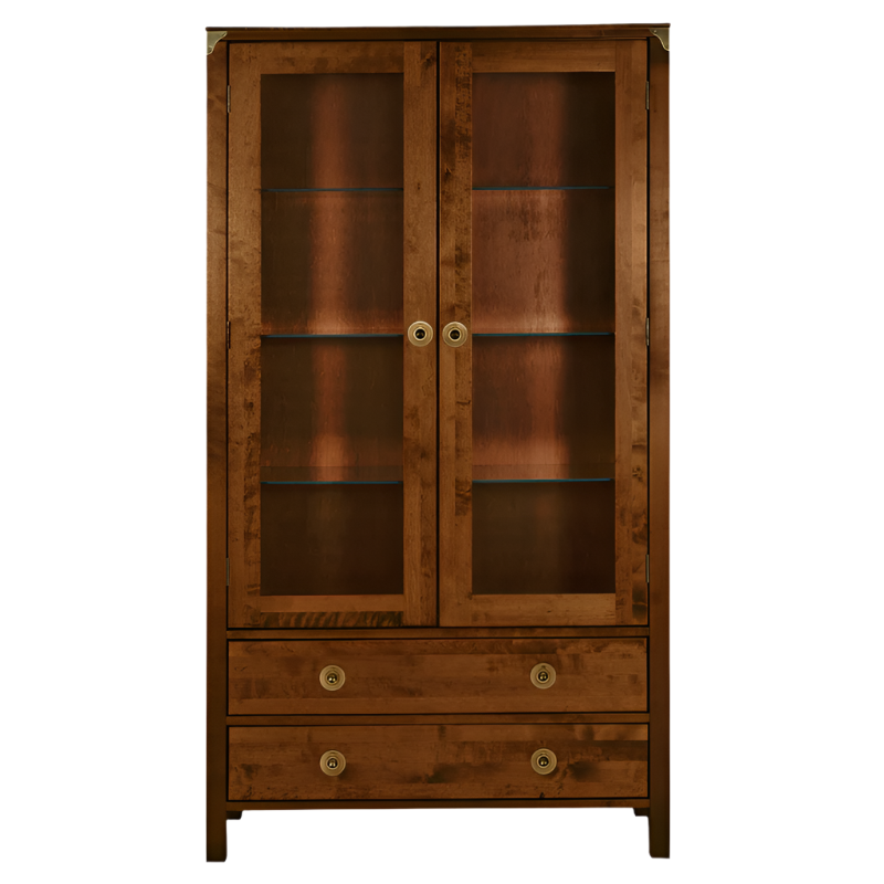 LAURA ASHLEY Balmoral 2-Door 2-Drawer Dark Chestnut Display Unit in Birch