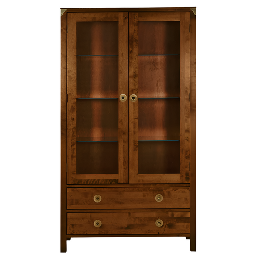 LAURA ASHLEY Balmoral 2-Door 2-Drawer Dark Chestnut Display Unit in Birch