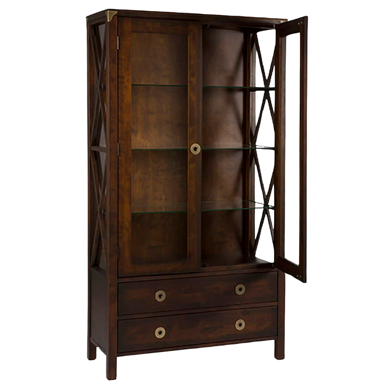 LAURA ASHLEY Balmoral 2-Door 2-Drawer Dark Chestnut Display Unit in Birch