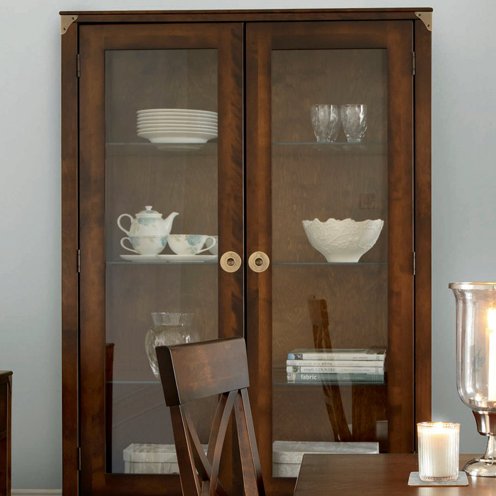 LAURA ASHLEY Balmoral 2-Door 2-Drawer Dark Chestnut Display Unit in Birch