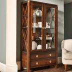 LAURA ASHLEY Balmoral 2-Door 2-Drawer Dark Chestnut Display Unit in Birch