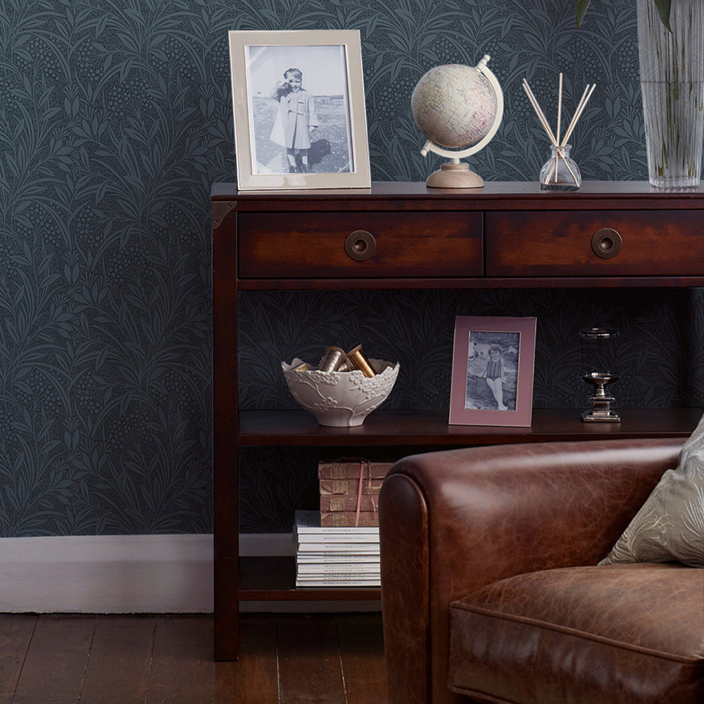 LAURA ASHLEY Balmoral 2-Drawer Dark Chestnut Console Table in Birch, 100 x 35 cm