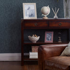 LAURA ASHLEY Balmoral 2-Drawer Dark Chestnut Console Table in Birch, 100 x 35 cm