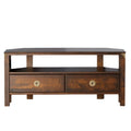 LAURA ASHLEY Balmoral 2-Drawer Dark Chestnut Corner TV Unit in Birch