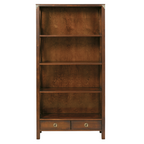LAURA ASHLEY Balmoral 2-Drawer Dark Chestnut Single Bookcase in Birch