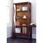 LAURA ASHLEY Balmoral 2-Drawer Dark Chestnut Single Bookcase in Birch