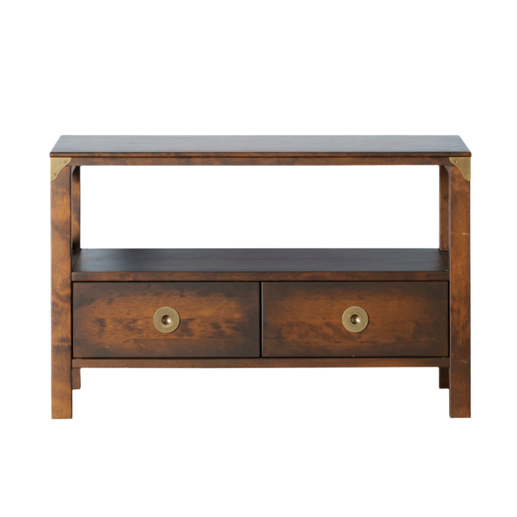 LAURA ASHLEY Balmoral 2-Drawer Dark Chestnut TV Unit in Birch