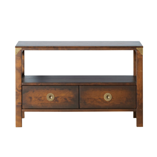 LAURA ASHLEY Balmoral 2-Drawer Dark Chestnut TV Unit in Birch