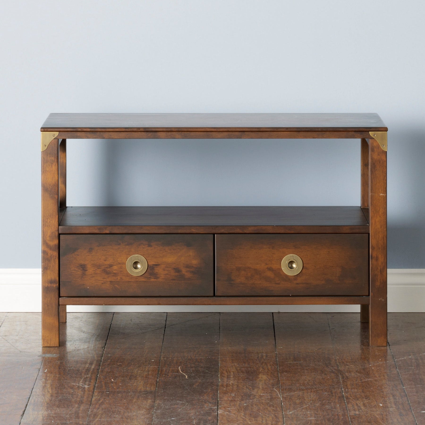 LAURA ASHLEY Balmoral 2-Drawer Dark Chestnut TV Unit in Birch