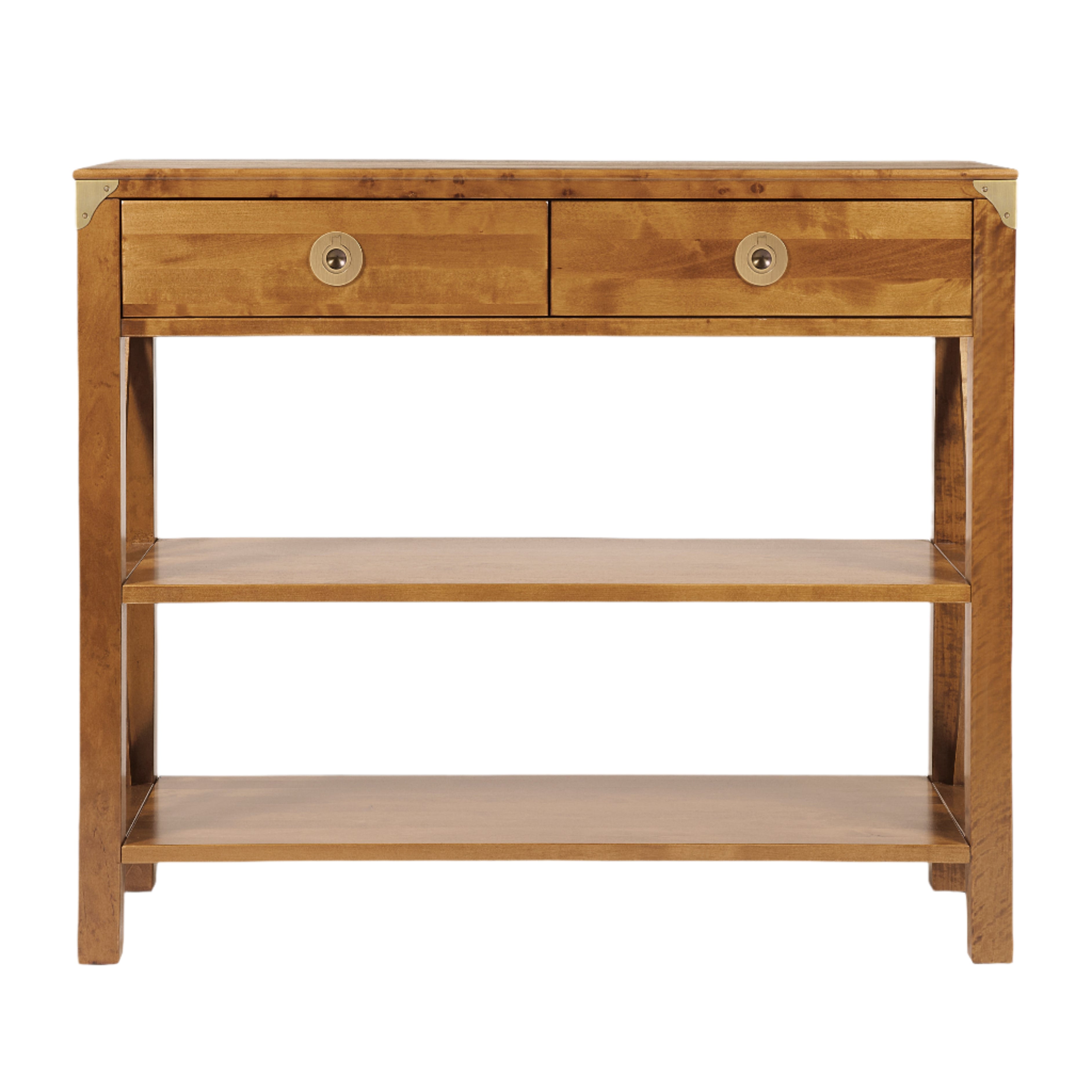 LAURA ASHLEY Balmoral 2-Drawer Honey Console Table in Birch, 100 x 35 cm