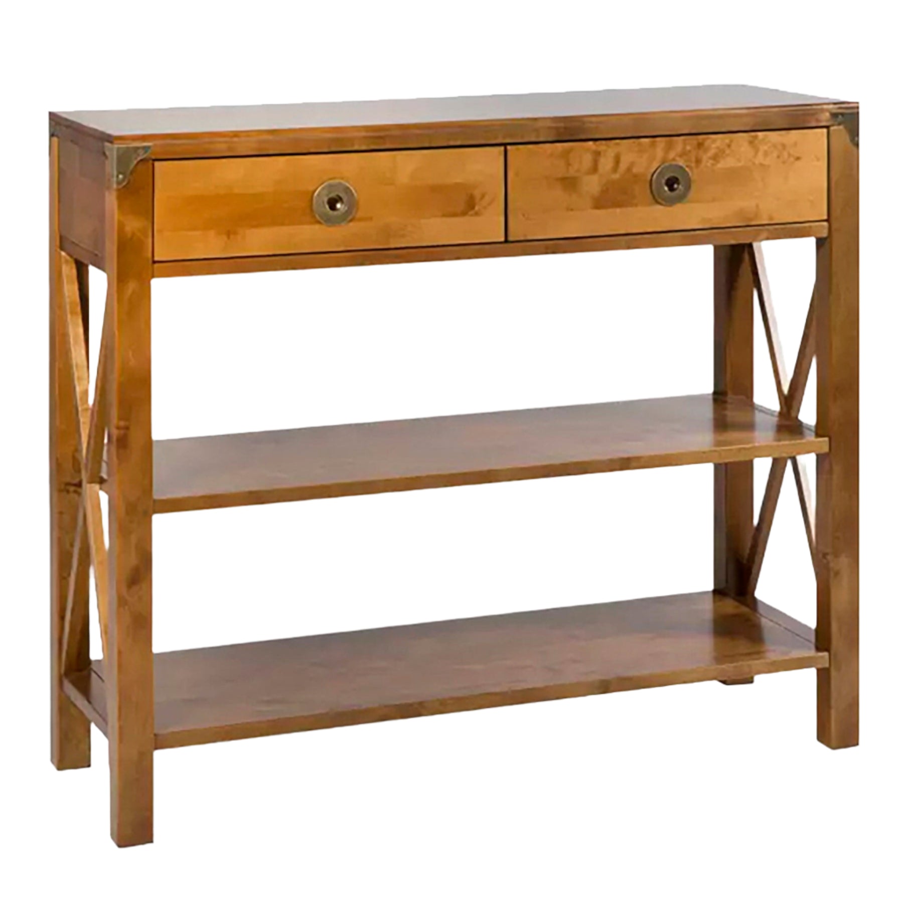 LAURA ASHLEY Balmoral 2-Drawer Honey Console Table in Birch, 100 x 35 cm