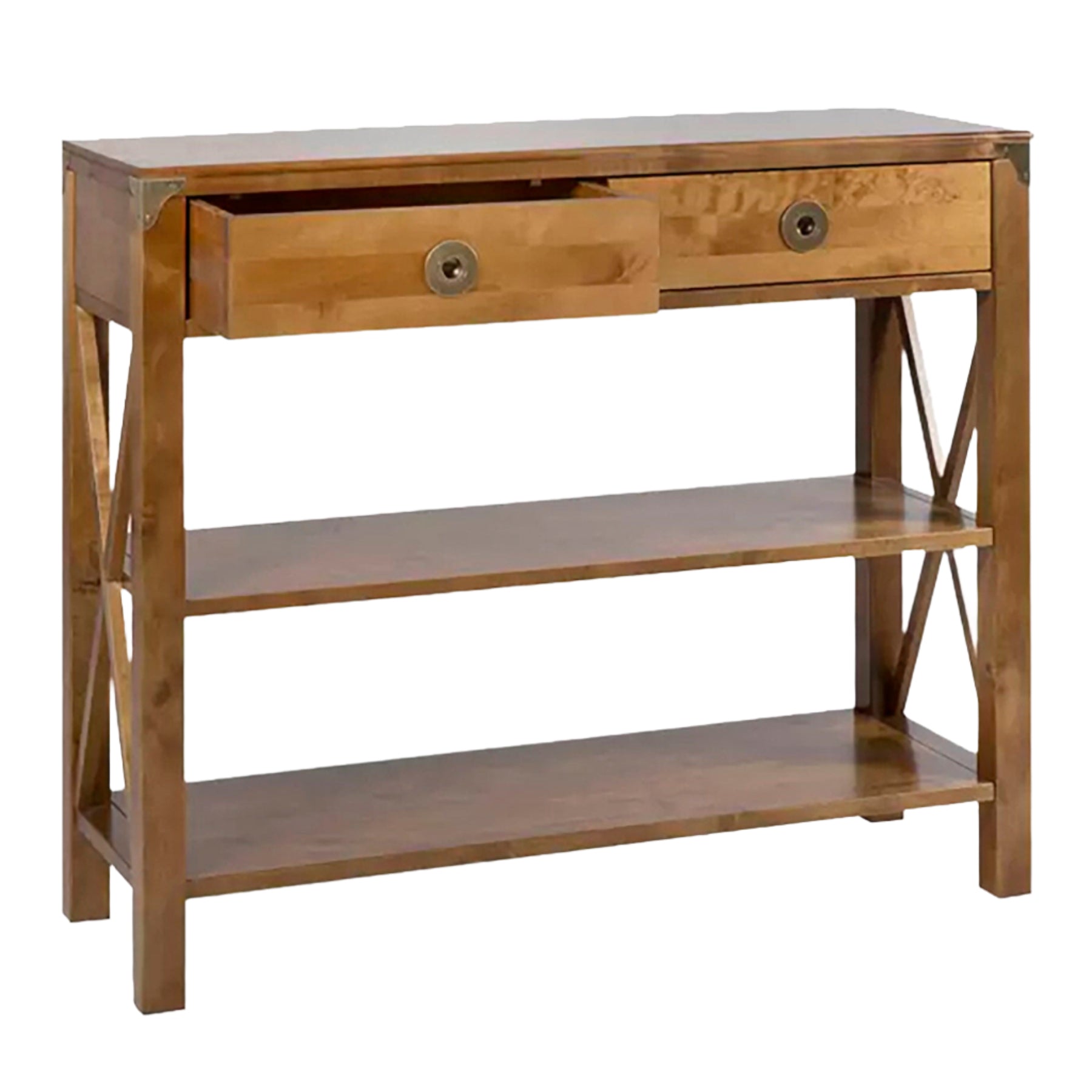 LAURA ASHLEY Balmoral 2-Drawer Honey Console Table in Birch, 100 x 35 cm