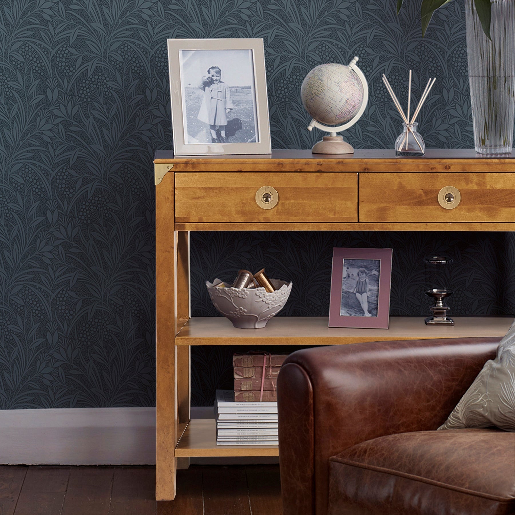 LAURA ASHLEY Balmoral 2-Drawer Honey Console Table in Birch, 100 x 35 cm