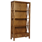 LAURA ASHLEY Balmoral 2-Drawer Honey Single Bookcase in Birch