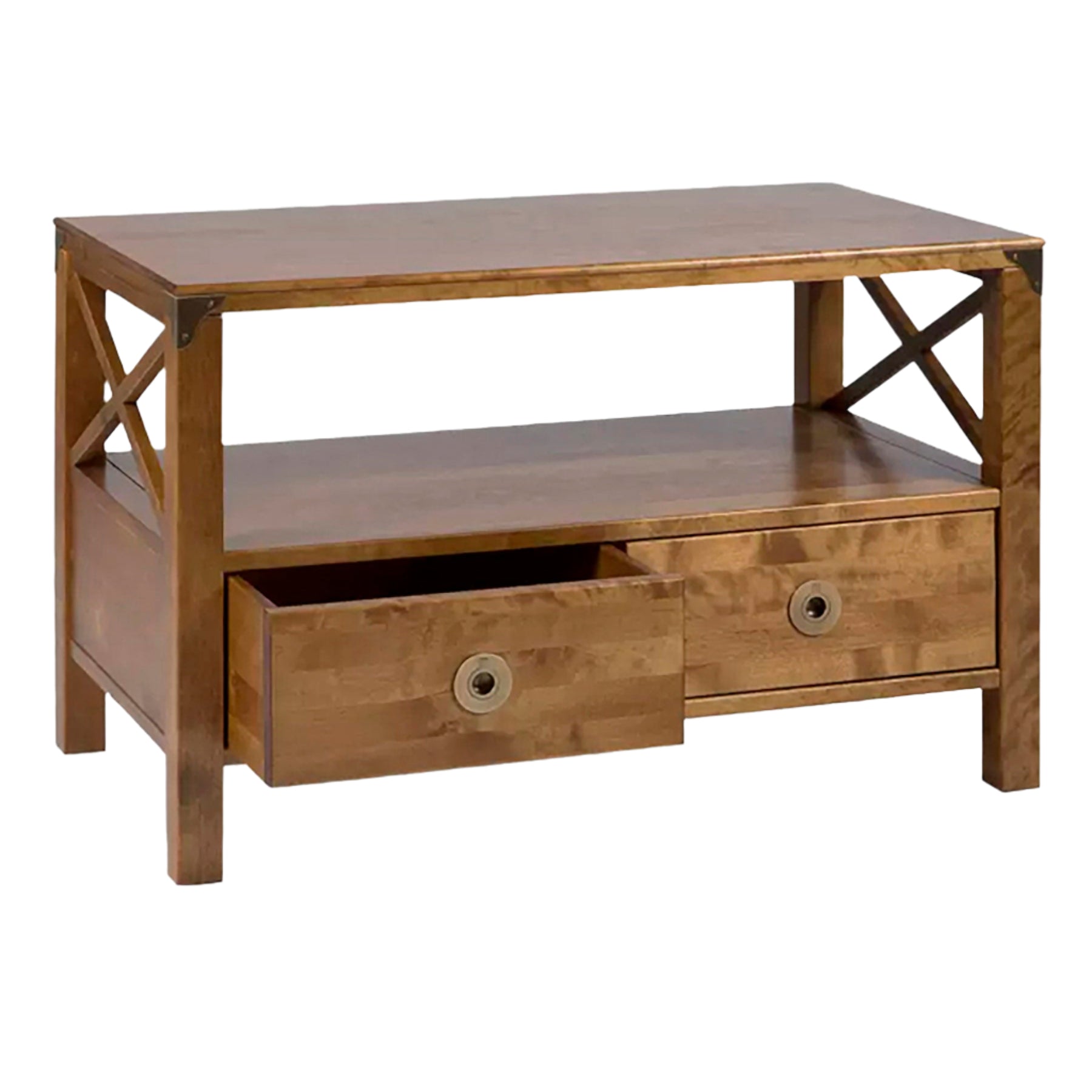 LAURA ASHLEY Balmoral 2-Drawer Honey TV Unit in Birch