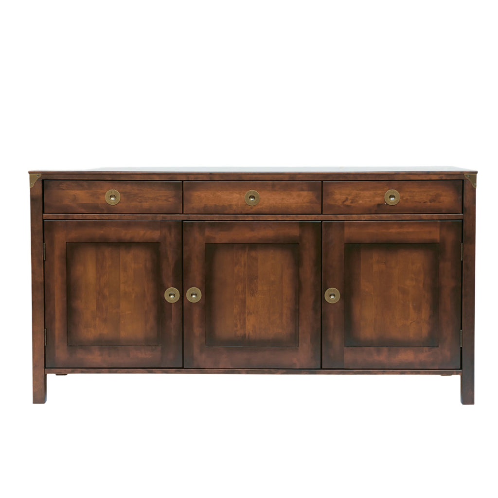 LAURA ASHLEY Balmoral 3-Door 3-Drawer Dark Chestnut Sideboard in Birch, 160 x 85 x 45 cm