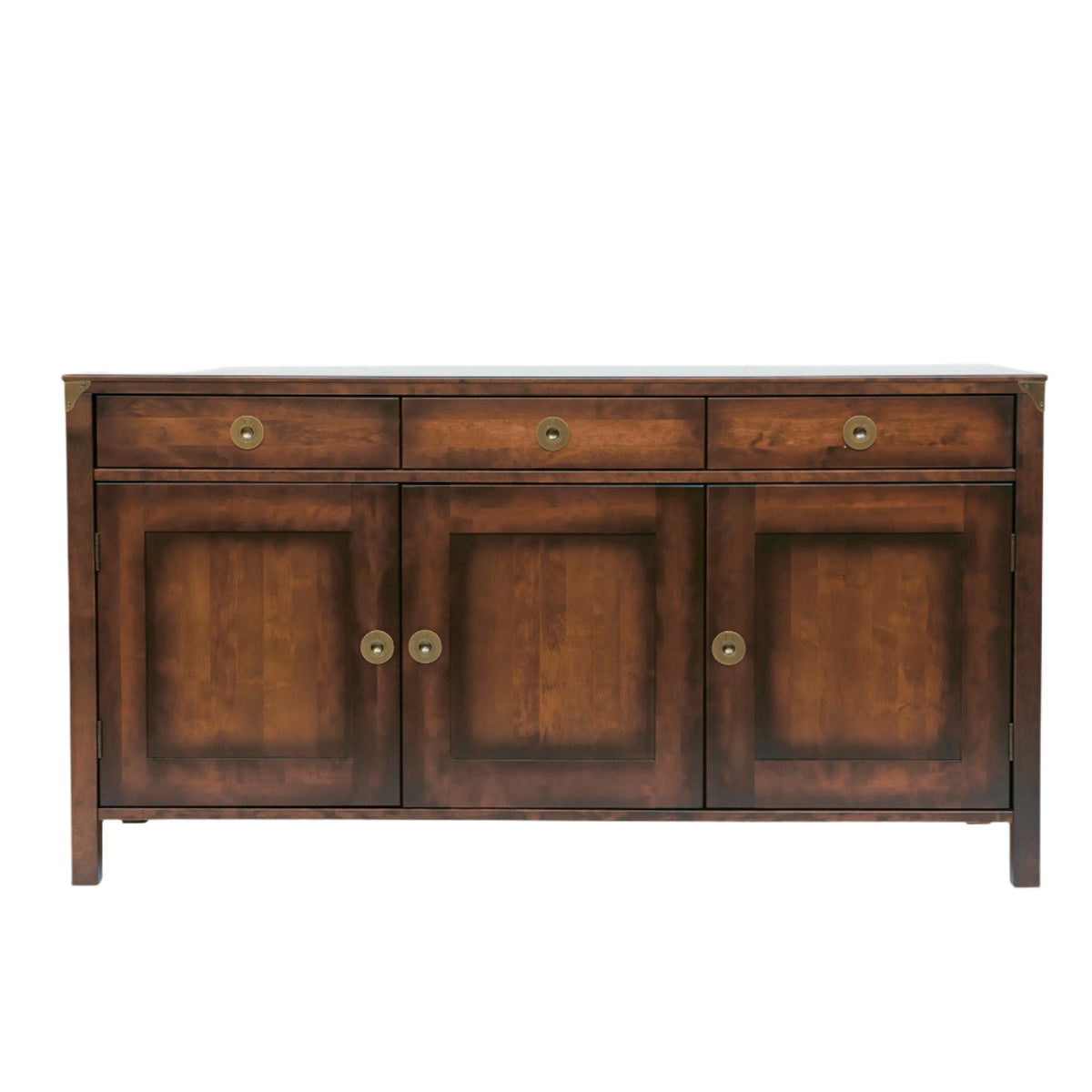 LAURA ASHLEY Balmoral 3-Door 3-Drawer Dark Chestnut Sideboard in Birch, 160 x 85 x 45 cm