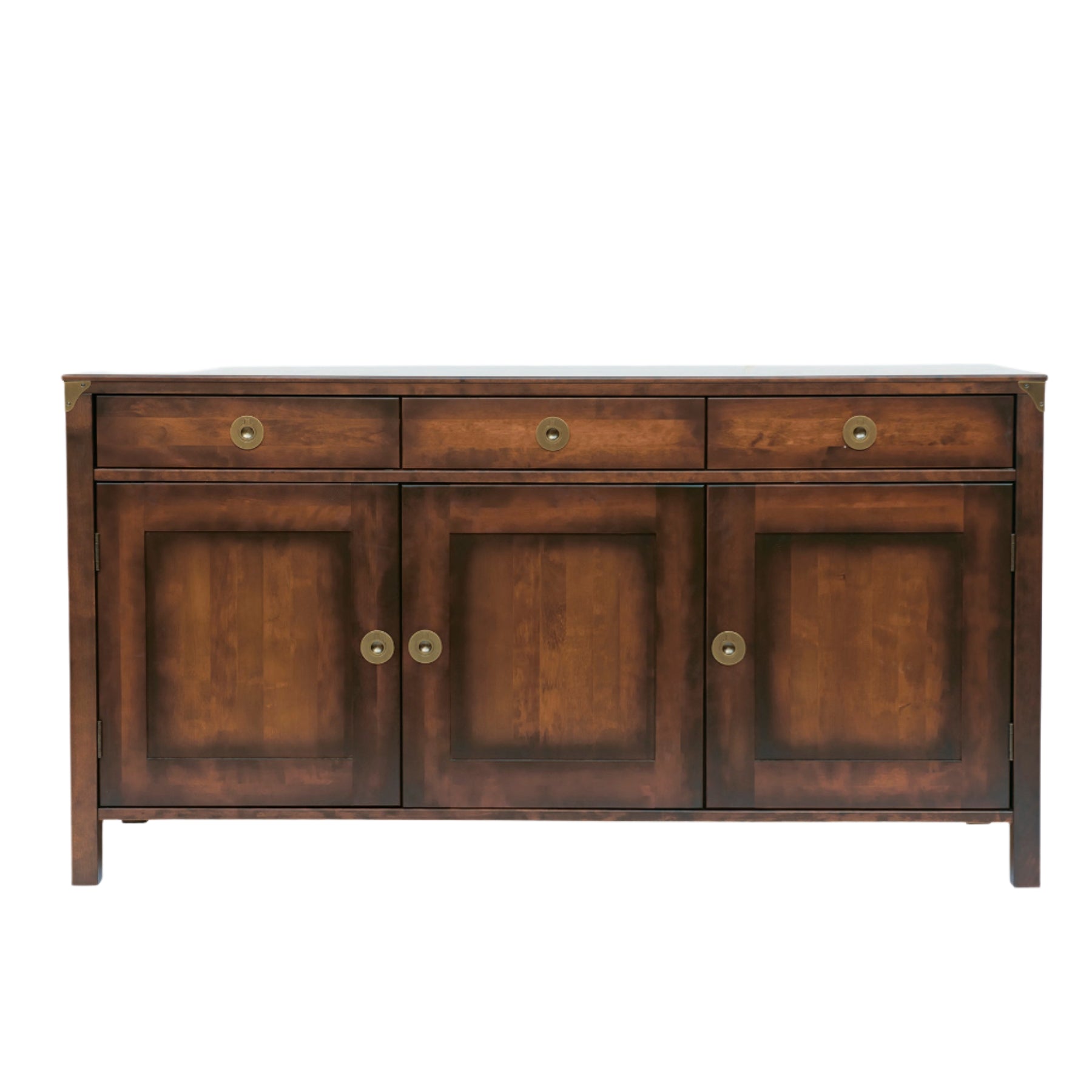 LAURA ASHLEY Balmoral 3-Door 3-Drawer Dark Chestnut Sideboard in Birch, 160 x 85 x 45 cm