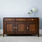 LAURA ASHLEY Balmoral 3-Door 3-Drawer Dark Chestnut Sideboard in Birch, 160 x 85 x 45 cm