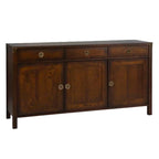 LAURA ASHLEY Balmoral 3-Door 3-Drawer Dark Chestnut Sideboard in Birch, 160 x 85 x 45 cm