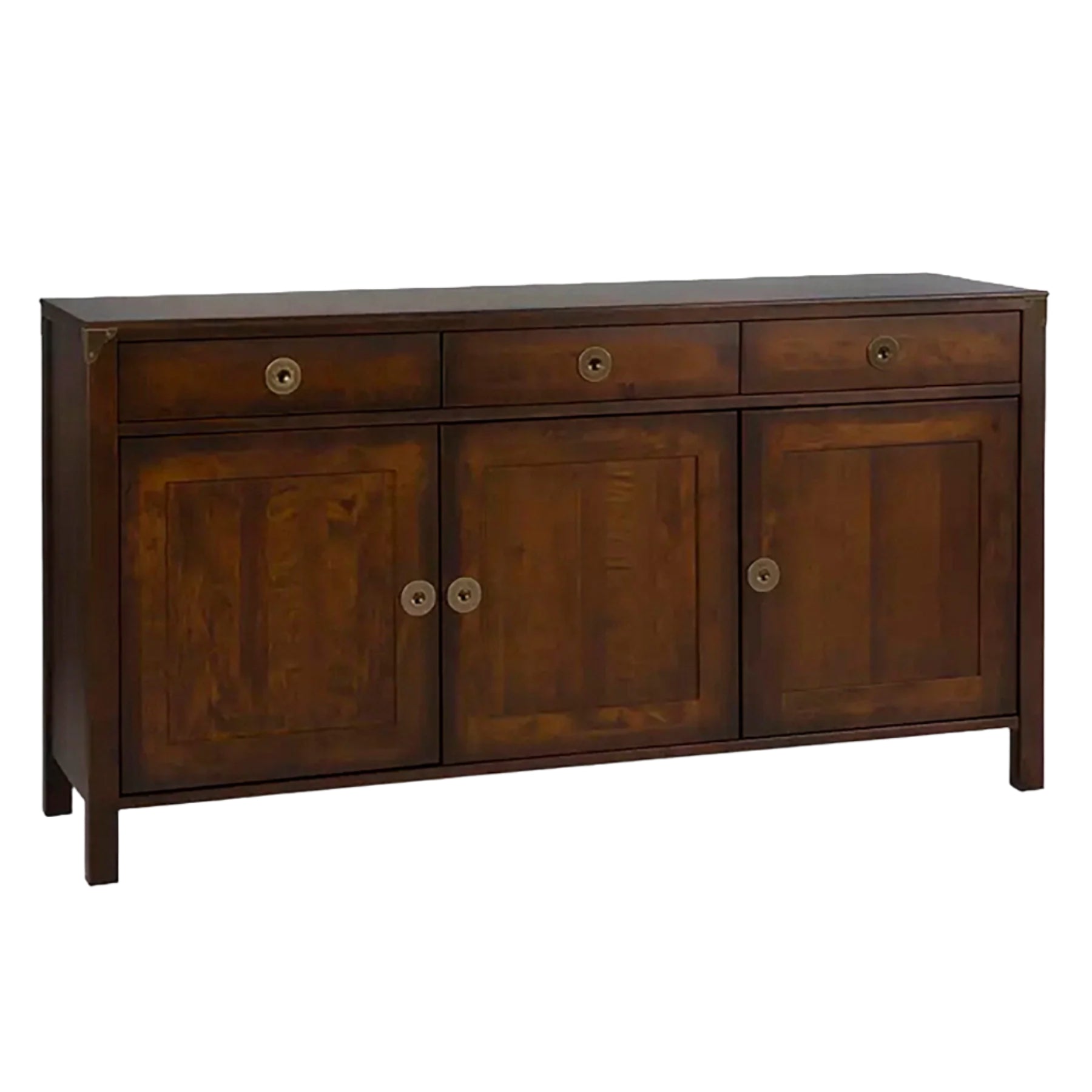 LAURA ASHLEY Balmoral 3-Door 3-Drawer Dark Chestnut Sideboard in Birch, 160 x 85 x 45 cm