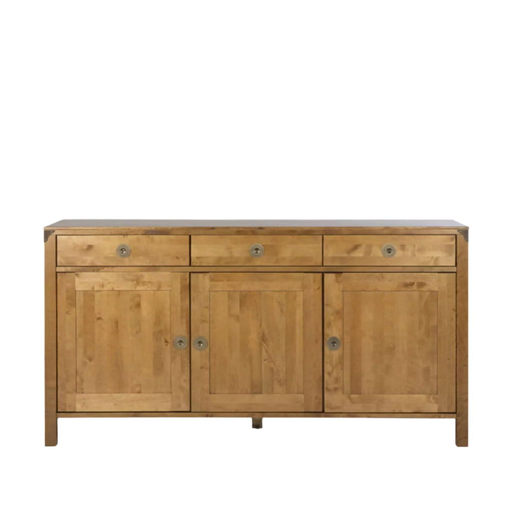 LAURA ASHLEY Balmoral 3-Door 3-Drawer Honey Sideboard in Birch, 160 x 85 x 45 cm