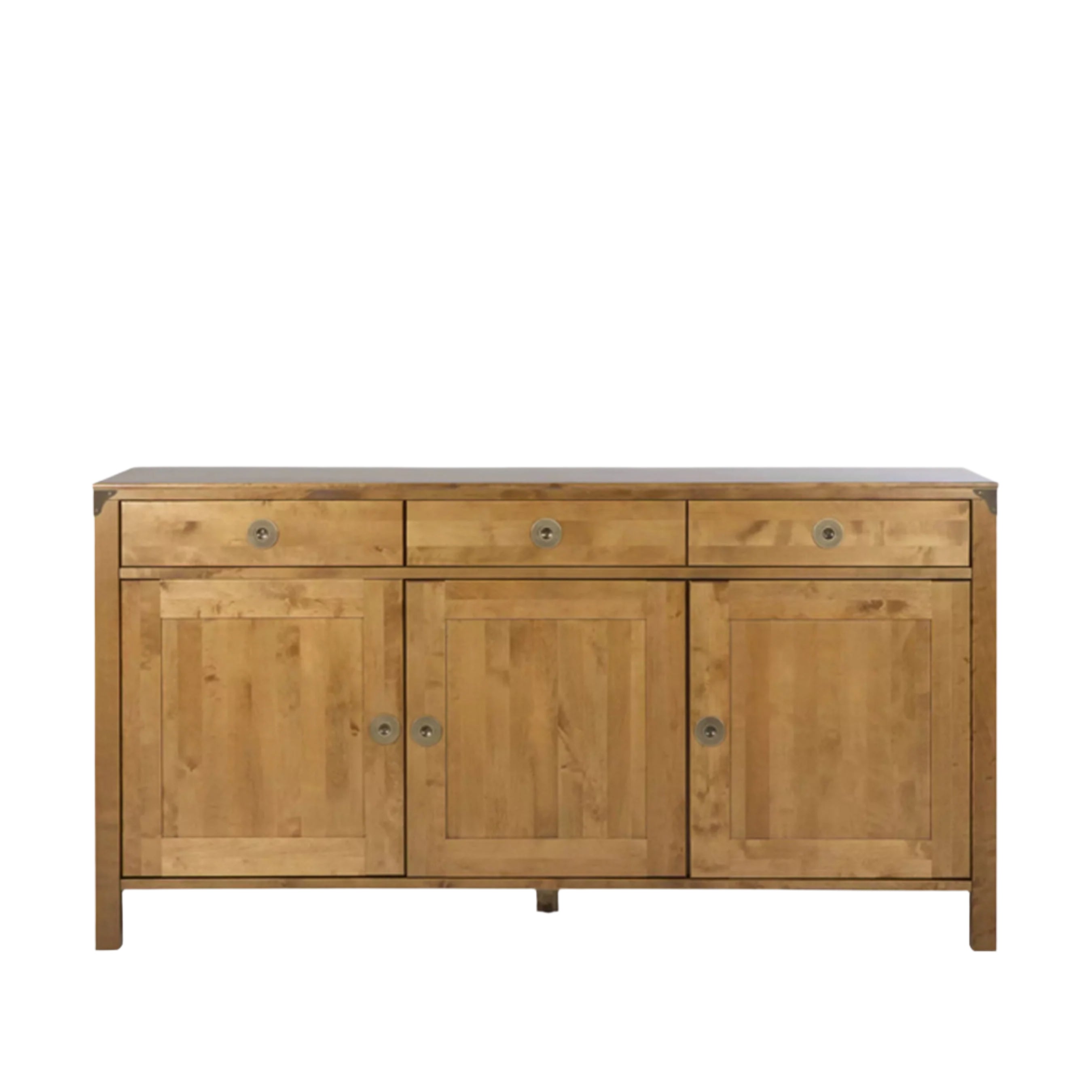 LAURA ASHLEY Balmoral 3-Door 3-Drawer Honey Sideboard in Birch, 160 x 85 x 45 cm