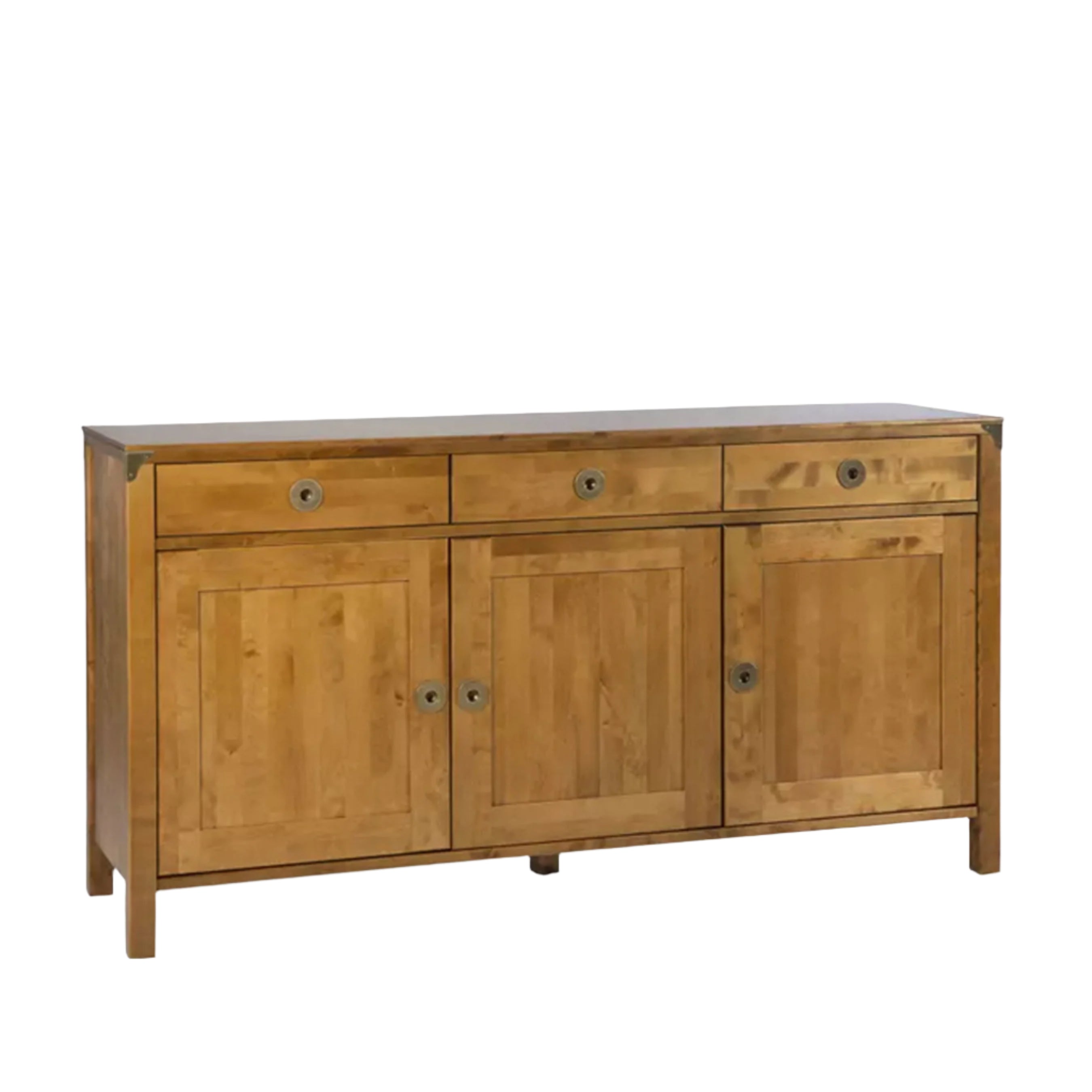 LAURA ASHLEY Balmoral 3-Door 3-Drawer Honey Sideboard in Birch, 160 x 85 x 45 cm